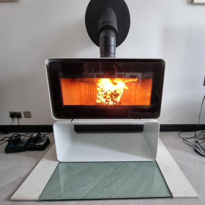 Lotus Living Cube Wood Stove Installation